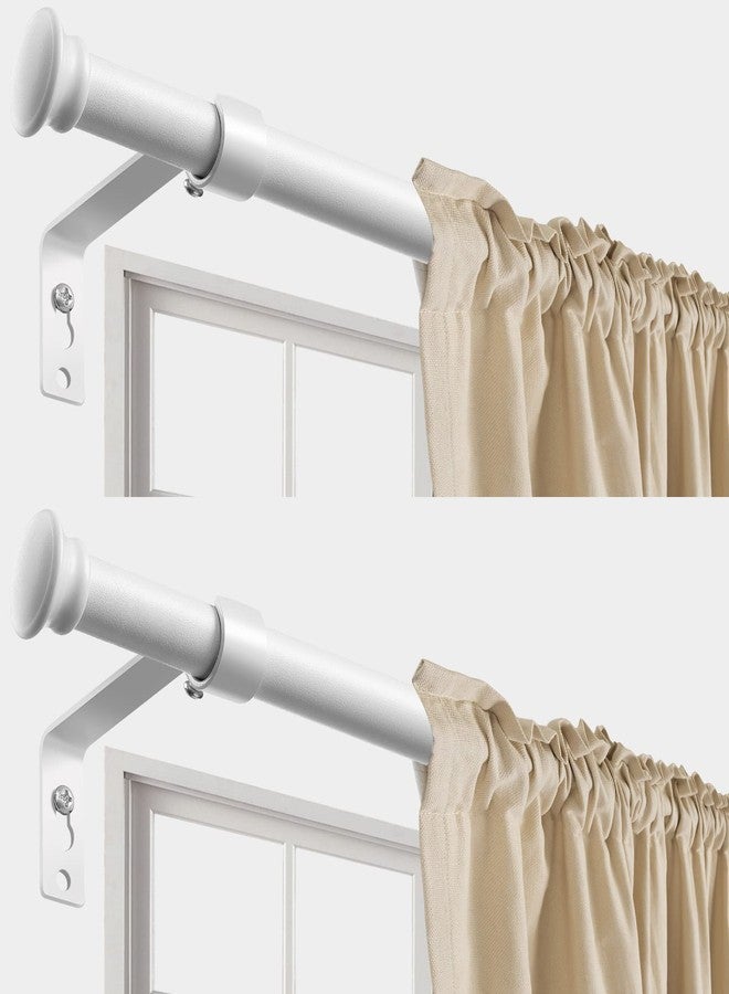 LAKEROD Decorative Curtain Rods for Windows 28 to 50 Inch - 5/8" Heavy Duty Curtain Rods 2 Pack,Basic Window Curtains Rod,Cafe Drapery Rod with Brackets - White - Image 1